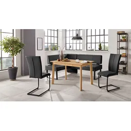 OTTO home Eckbank "Oliver mit Metallgestell, Küchenbank", schwarz (schwarz, schwarz), B:220cm H:89cm T:160cm, Massivholz, Polyester, Sitzbänke, verschiedene Bezüge Cord Esszimmerbank OTTOs Choice