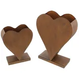 Frank Flechtwaren Pflanzer Rostherz, stehend, 2er Set