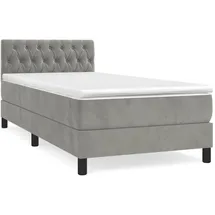 vidaXL Boxspringbett mit Matratze Hellgrau 90x200 cm Samt