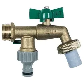 CORNAT Zweiwege-Kugel-Auslaufventil 3/4 Zoll Messing, matt