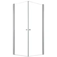 Glaszentrum Hagen Zeus Eckdusche mit Pendeltür rechts 100 x 90 cm transparent ESG 100x90x195cm