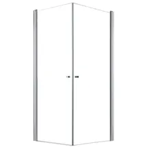 Glaszentrum Hagen Zeus Eckdusche mit Pendeltür rechts 100 x 90 cm transparent ESG 100x90x195cm