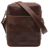 Sid & Vain Leder-Umhängetasche echt Leder Schultertasche groß braun DUBLIN in braun | Gr.: onesize