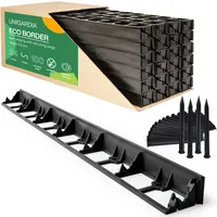 UNIGARDIA Flexible Rasenkante Kunststoff, 24 m, Höhe 55 mm, 100 Erdanker