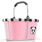 reisenthel carrybag XS kids, Einkaufskorb, Korb, Picknickkorb, Tragetasche, Polyestergewebe, Panda Dots Pink, 5 L, IA3072 - Rosa