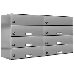 AL Briefkastensysteme 6 Fächer Premium Edelstahl Durchwurf Briefkasten Anlage für Post Post A4, modern, robust, wetterfest, Artikelnummer: 132V6DZ2KS