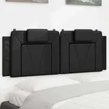 vidaXL Kopfteil-Kissen "Viana" Schwarz 140 cm Kunstleder