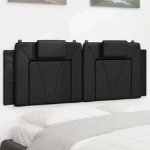 vidaXL Kopfteil-Kissen "Viana" Schwarz 140 cm Kunstleder