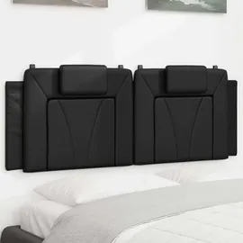 vidaXL Kopfteil-Kissen "Viana" Schwarz 140 cm Kunstleder