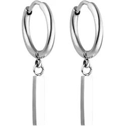 Paar Creolen PURELEI "Schmuck Geschenk Huli Stäbchen Ohrringe", silber (edelstahlfarben), Ohrringe, Damen, Edelstahl