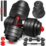 RE:SPORT 2 in 1 Hanteln Set 15-30kg | Hantelset verstellbar | Kurzhantel & Langhantel | Sternverschlüsse & Verbindungsrohr (40 kg)