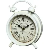 Ambiente Haus Tischuhr aus Metall - weiß 16cm weiß