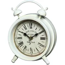 Ambiente Haus Tischuhr aus Metall - weiß 16cm weiß