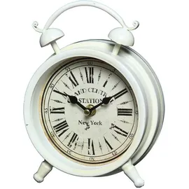 Ambiente Haus Tischuhr aus Metall - weiß 16cm weiß
