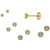 vivance by lascana Ohrstecker-Set 925 Silber vergoldet gelb 3,5mm