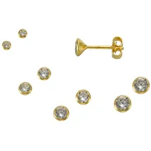 VIVANCE Ohrstecker-Set 925 Silber vergoldet gelb 3,5mm