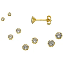 VIVANCE Ohrstecker-Set 925 Silber vergoldet gelb 3,5mm