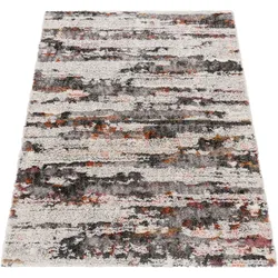Hochflor-Teppich PACO HOME "Vincenza 283", bunt (mehrfarbig), B:240cm H:34mm L:340cm, Polyester, Teppiche, kuschelig, modernes Streifen Design, Hoch-Tief Effekt, Used Look