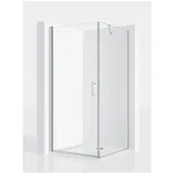 IMPTS walk in dusche 90x195 glas Duschwand Duschabtrennung Nische Dusche Schwingtür Pendeltür Duschkabine Rahmenlos,OHNE Duschwanne