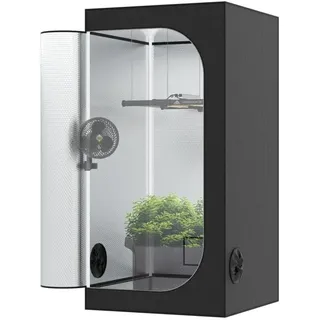 The Grow Deluxe D600 Growzelt 80x80x160 cm - Indoor Anbauzelt mit herausnehmbarer Wanne, hochreflektierendes Mylar licht- und wasserdicht