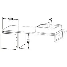 Duravit L-Cube Unterschrank für Konsole, 1 Auszug