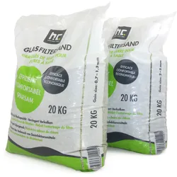 2x 20 kg 2 x  Spezial Glasgranulat für Sandfilteranlagen - Set