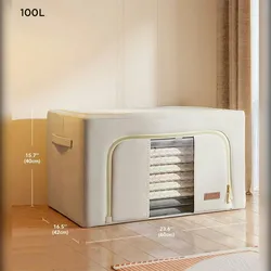 Joybos - Maxi-Set mit 2 Aufbewahrungsboxen für Kleidung, 66 + 100 l, faltbar, aus Textilmaterial