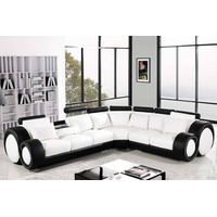 JVmoebel Ecksofa Ecksofa Leder Sofa Couch Polster Eck Sitz Wohnlandschaft Garnitur, Made in Europa weiß