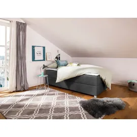 Home Affaire Boxbett HOME AFFAIRE "Alexis", grau (anthrazit), B:90cm L:200cm, Struktur fein (100% Polyester), Komplettbetten, ohne Kopfteil - ideal für Räume mit Dachschrägen; in 4 Breiten