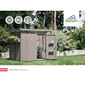 Biohort Gerätehaus Neo 1D Doppeltüre Silber-Metallic