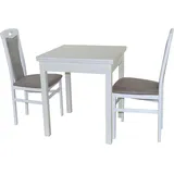 HOFMANN LIVING AND MORE Essgruppe »3tlg. Tischgruppe«, (Spar-Set, 3 tlg 3tlg. Tischgruppe), weiß + grau, + weiß, , 85361527-0 B/H/T: 45 cm x 95 cm x 48 cm,