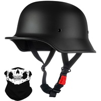 Deutsche Motorrad Halbhelme mit ECE, Jethelm Retro, Chopper Helm, Scooter-Helm, Fahrradhelm, mit Herausnehmbares Innenfutter und Schnellverschlussschnallen M~XXL 57~64CM