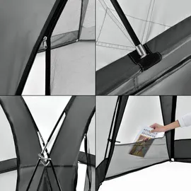 pro.tec Kuppelpavillon Grästorp 3,45 x 3,45 m Grau