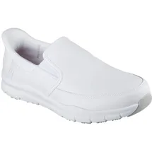SKECHERS Herren Nampa Broxtin Slip-InTurnschuhe, White Leather/Synthetic, 41 EU