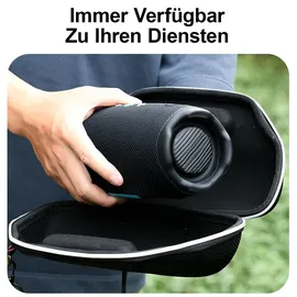taotalhomy Hartschalen-Etui aus EVA für JBL Charge 6, stoßfeste Tragetasche mit Schultergurt, vollständiger Schutz, tragbar & reisesicher - Schwarz