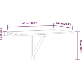 vidaXL Wandklapptisch 100x60 cm