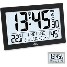 ADE Digitale Funkuhr schwarz