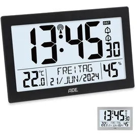 ADE Digitale Funkuhr schwarz