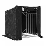 vidaXL Kaminholzregal Verzinkter Stahl 101 x 61 x 110,5 cm Schwarz