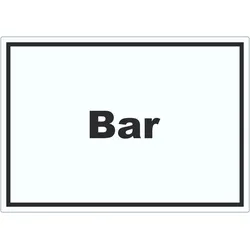 Bar Aufkleber mit Text Pub Kneipe waagerecht A9 (37x52mm)