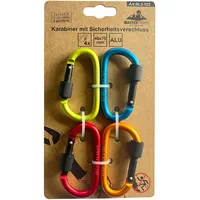 Masterproof Karabiner mit Sicherheitsverschluß, 4 Stück