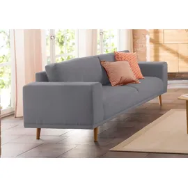Home Affaire 3-Sitzer HOME AFFAIRE "Lasse", grau, B:239cm H:84cm T:89cm, Struktur fein( 100% Polyester);Filzoptik (100% Polyester);Luxus-Microfaser (100% Polyester), Sofas, im scandinavischem Stil mit Holzfüßen