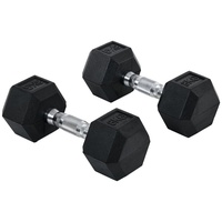 Technofit Kurzhantel Hexagon Kompakthantel 8 kg im Paar Hex Hantel Gummi schwarz