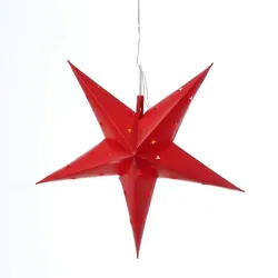 LED Stern Weihnachtsstern Hängestern 45cm 12LED Timer Batterie Außen