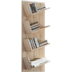 VCM Lansi Regal Wandmontage mit 4 schrägen Regalen Sonoma-Eiche dekor.