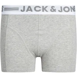 JACK & JONES Junior Jungen Boxershorts, 3er Pack JNR Noos Jr Shorts, Grau, 176