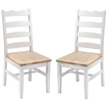 index living gmbh Holzstuhl Mango weiß/beige 2er Set