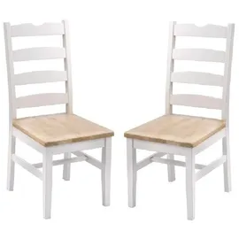 index living gmbh Holzstuhl Mango weiß/beige 2er Set