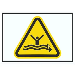 Schild Warnung starke Strömung Symbol A2 (420x594mm)