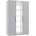 Level 150 x 236 x 58 cm weiß/Light grey mit Spiegeltüren